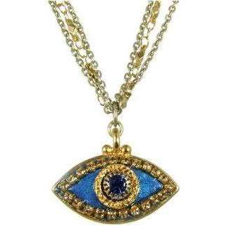 Michal Golan Sapphire and Gold Evil Eye Pendant Necklace