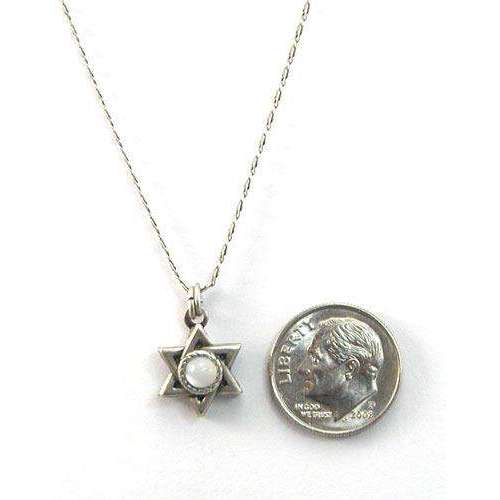Michal Golan Silver Star of David with Pearl