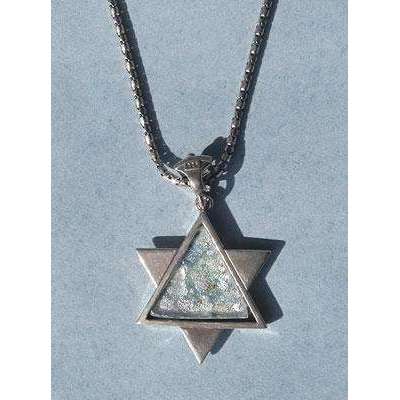Shamay & Benlulu Textured Star of David with Roman Glass