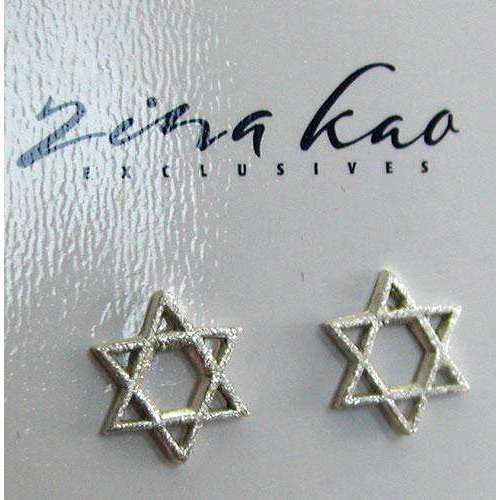 Zina Kao Silver Star of David Earrings